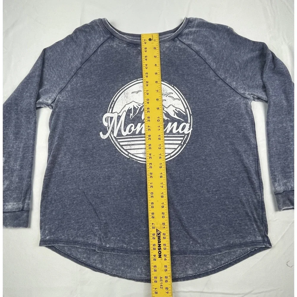 GRAYSON THREADS MONTANA CREWNECK SWEATSHIRT BLUE GRAPHIC PULLOVER ADULT XL